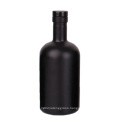 Luxury 200ml 375ml 500ml 750ml 1liter matte black liquor oil vodka wine glass bottle with stopper